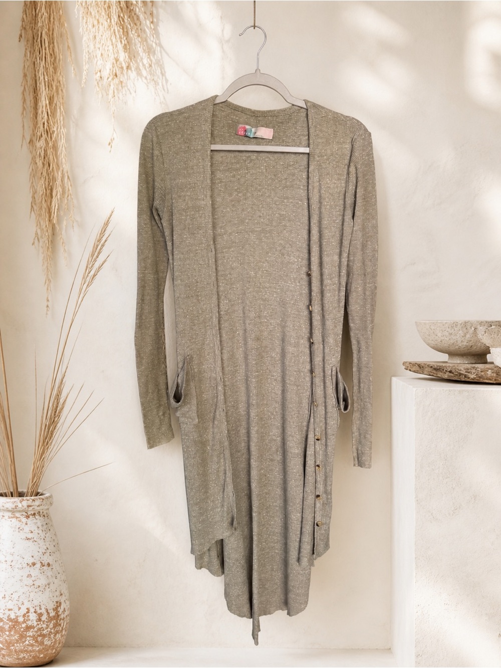 Rare Free People Long Sleeve Ribbed Cardigan Y2K Bohemian